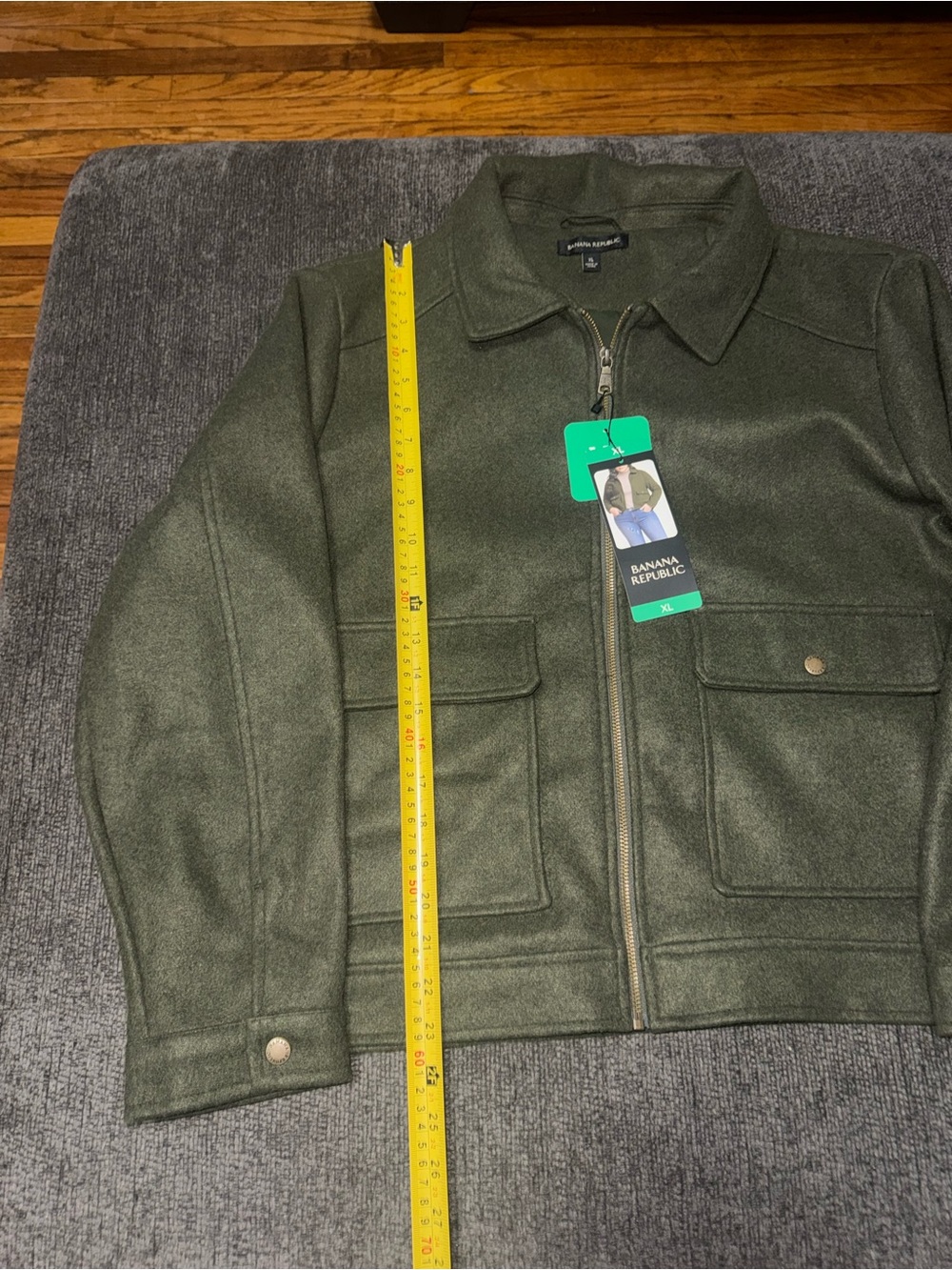 Banana Republic Olive Green Utility Jacket Zip Front XL NWT Women’s - Picture 4 of 10